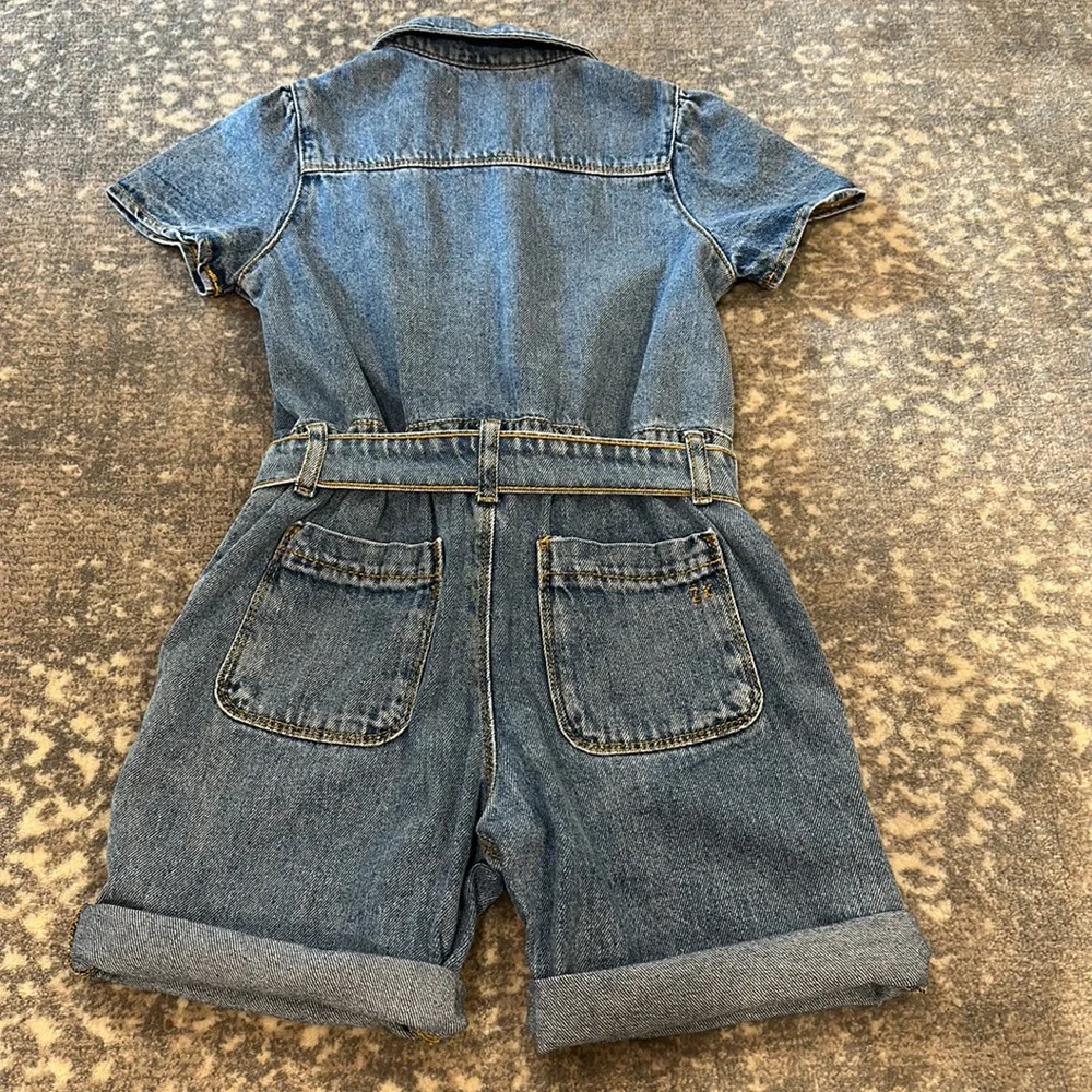 ZARA DENIM JUMPSUIT WITH SHORTS ( ROMPER)